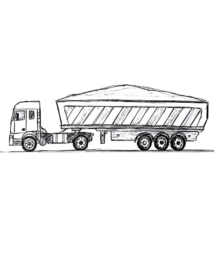 Truck And Trailer Drawing