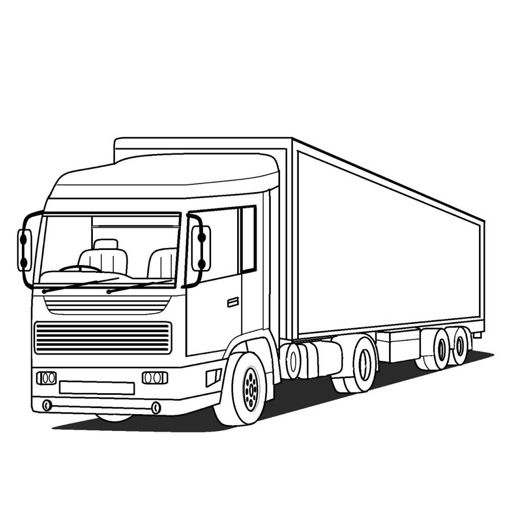 Truck In 3d Coloring Page