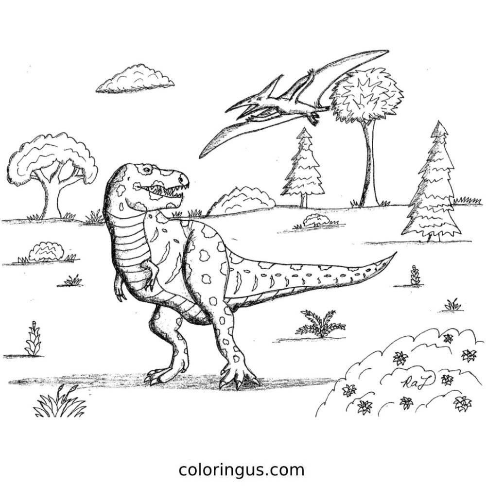 Tyrannosaurus Rex Coloring Page