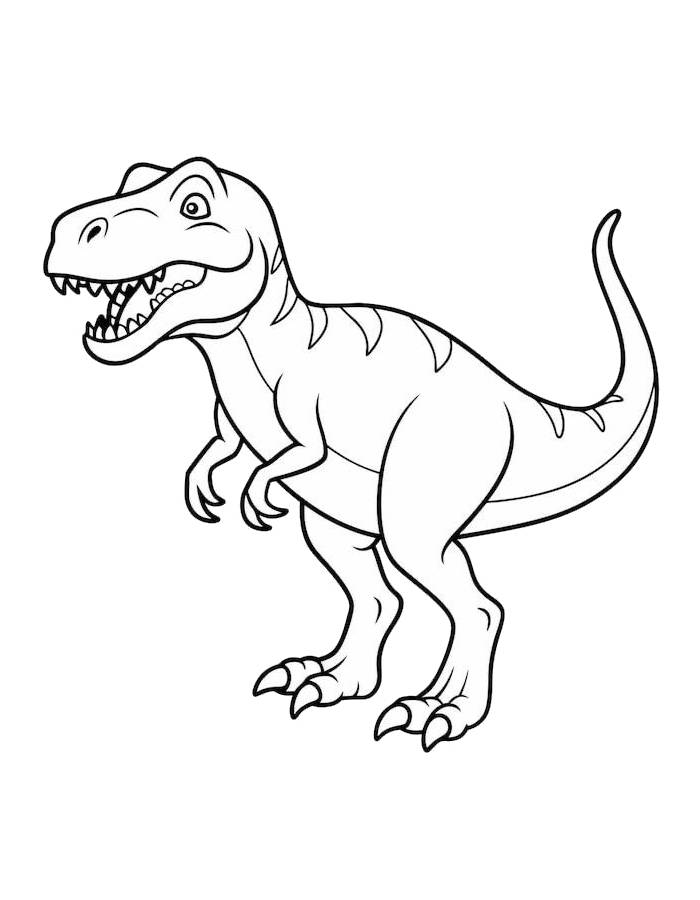 Tyrannosaurus Roaring Fiercely Coloring Page