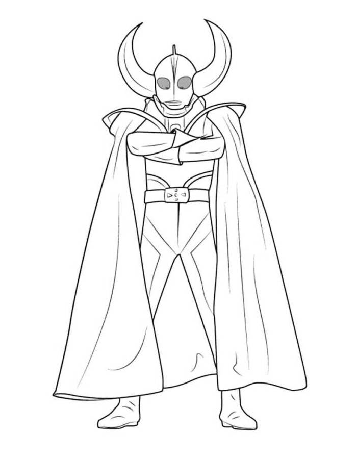 Ultraman In Regal Cape Coloring Page