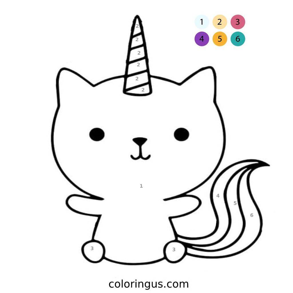 Unicorn By Number Coloring Page