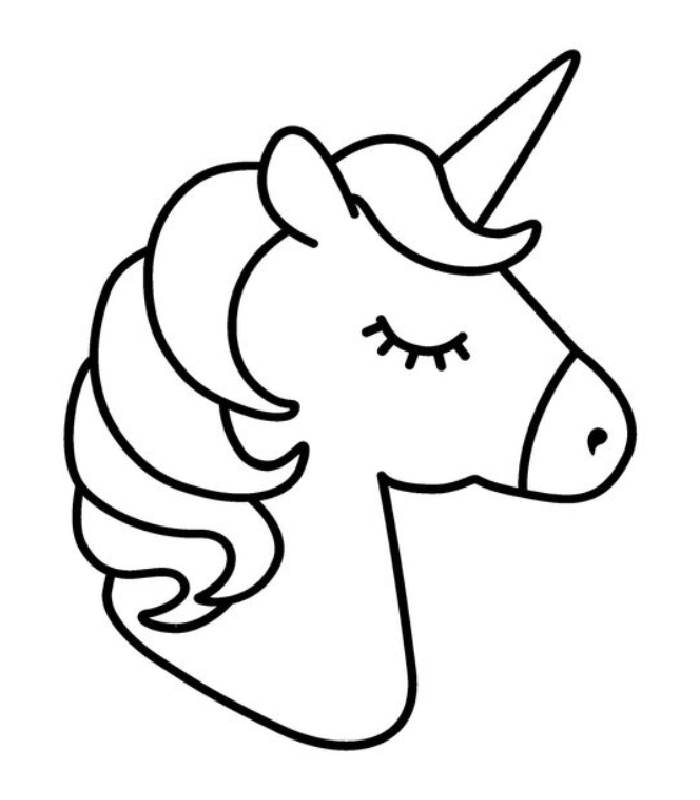 Unicorn Head Coloring Page