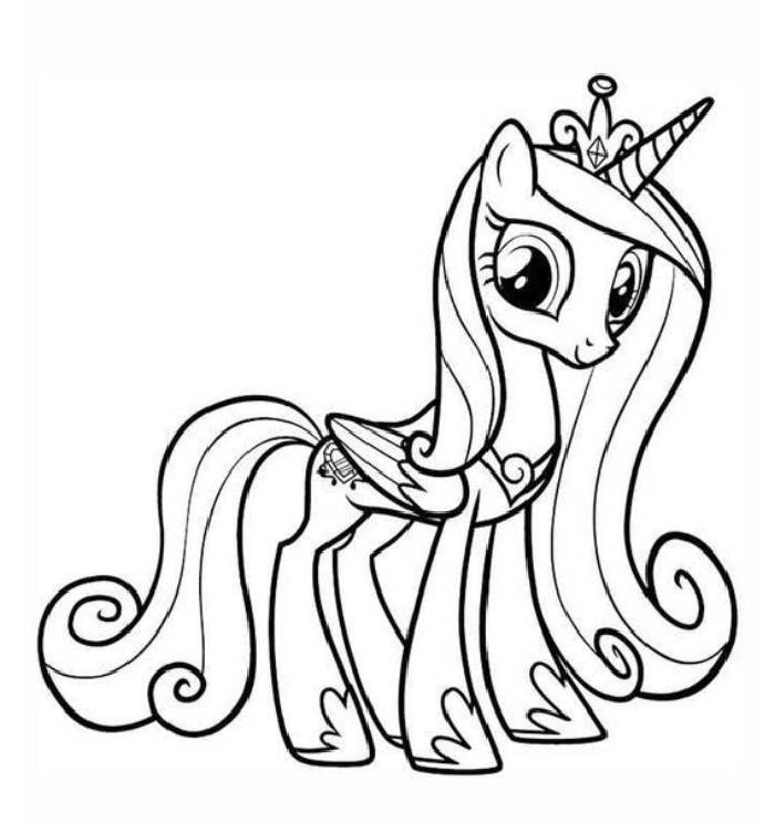 Unicorn Princess Coloring Page