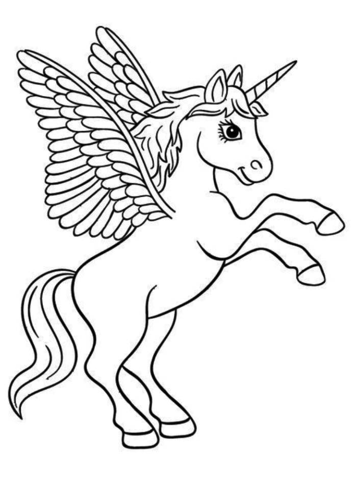 Unicorn With Wings Coloring Page