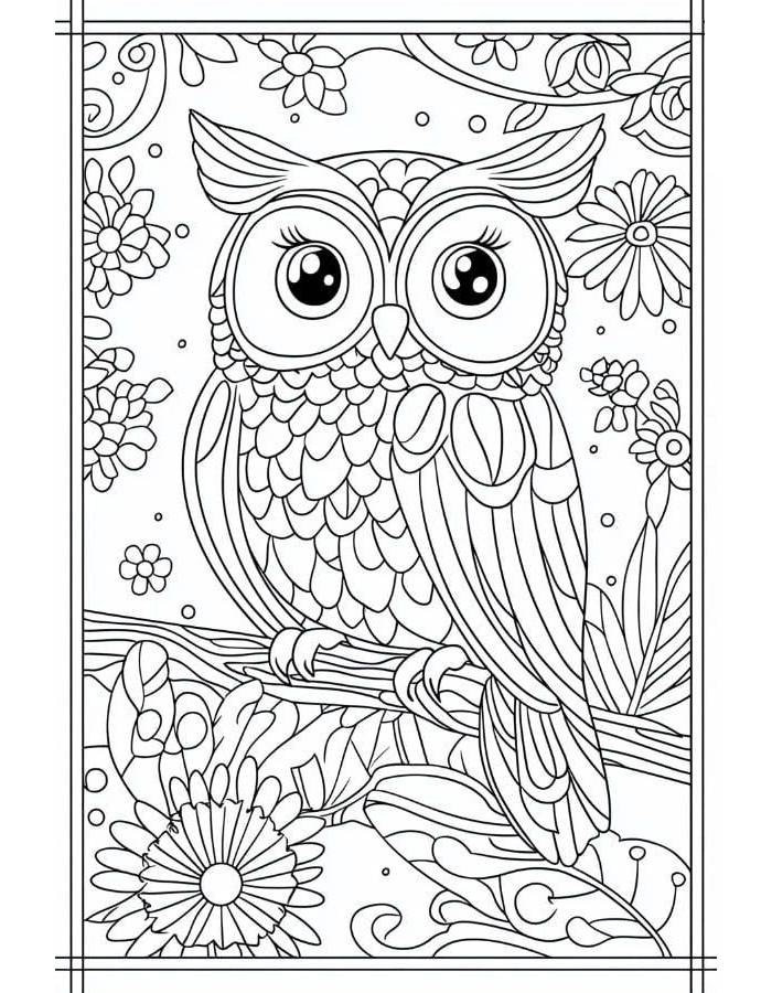 Unique Double Line Border Divider Design Coloring Page