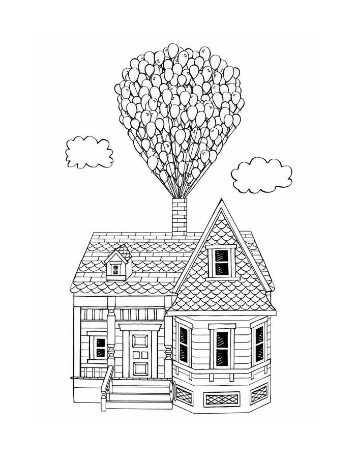 Up Movie House For Kids Coloring Page