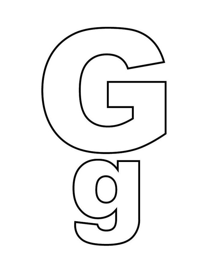 Uppercase And Lowercase Letter G Coloring Page