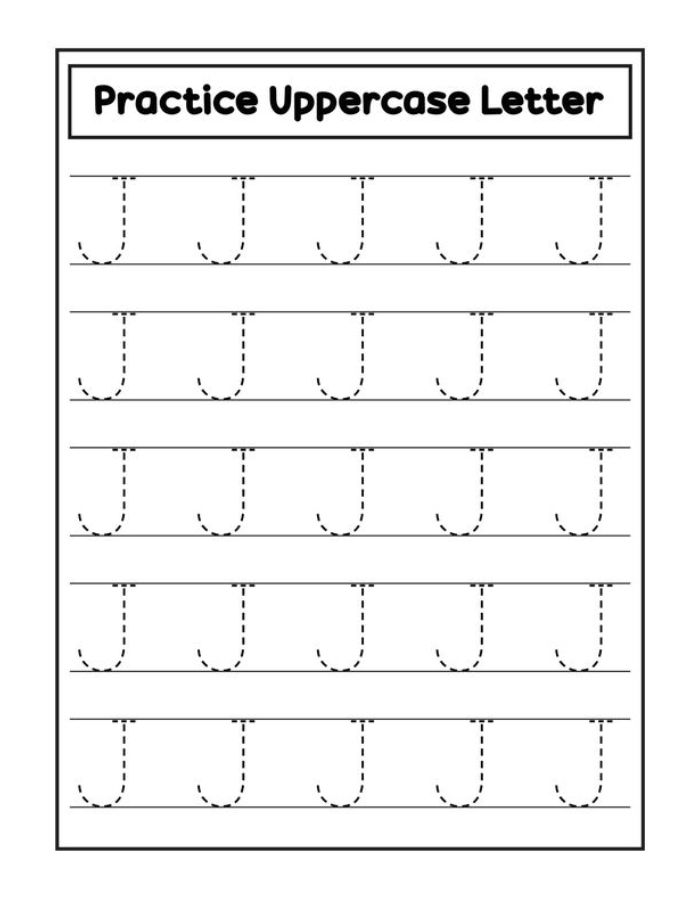 Uppercase Letter J Handwriting Coloring Page