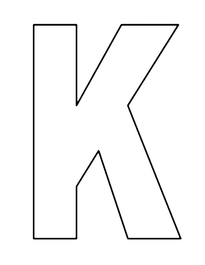 Uppercase Letter K For Kids Coloring Page