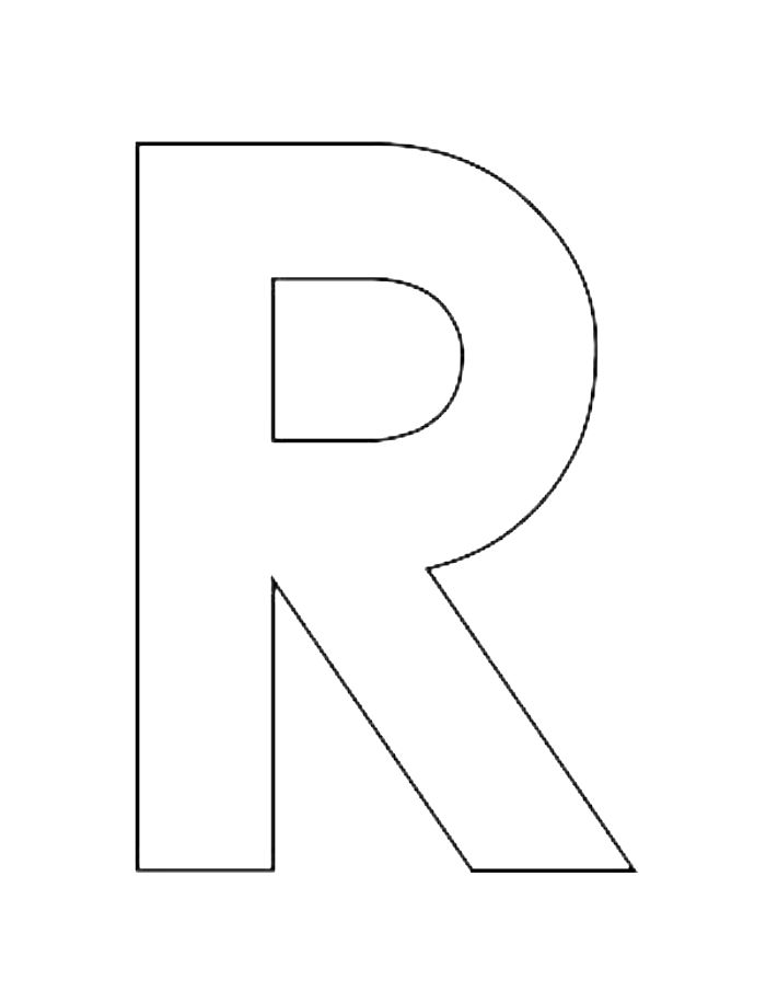 Uppercase Letter R Template Printable Coloring Page