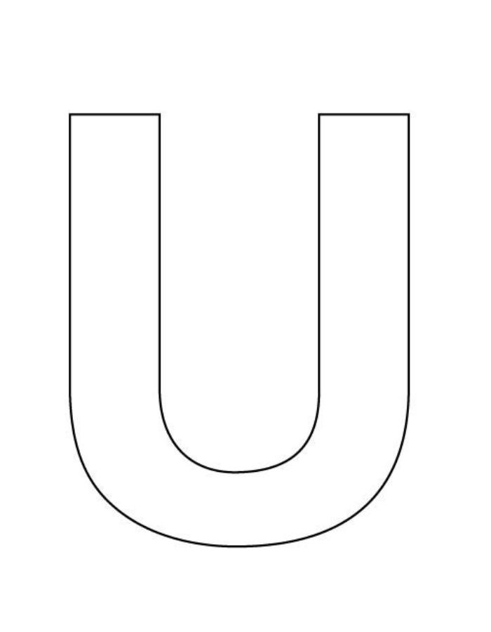 Uppercase Letter U Printable Coloring Page