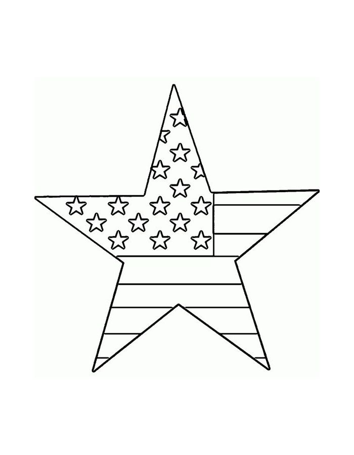 Us Flag Star Coloring Page