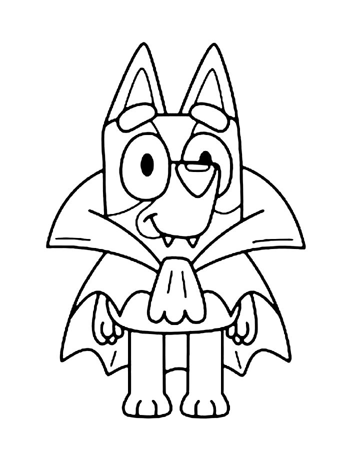 Vampire Bluey Drawing For Kids Coloring Page