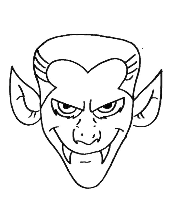 Vampire Face Coloring Page