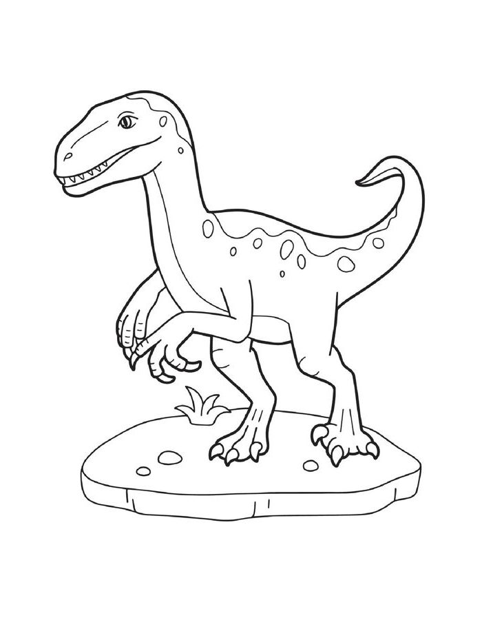 Velociraptor Drawing Simple Coloring Page