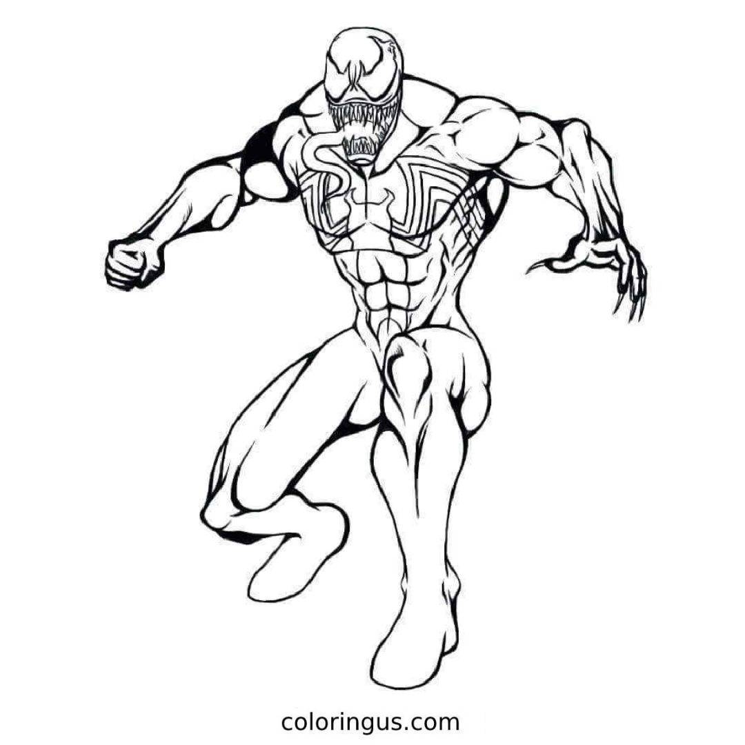 Get Your Black Venom Printable Coloring Page