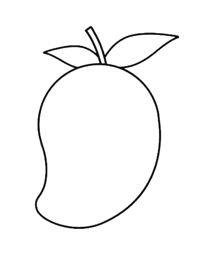 Very Easy And Simple Mango Drawing Coloring Page