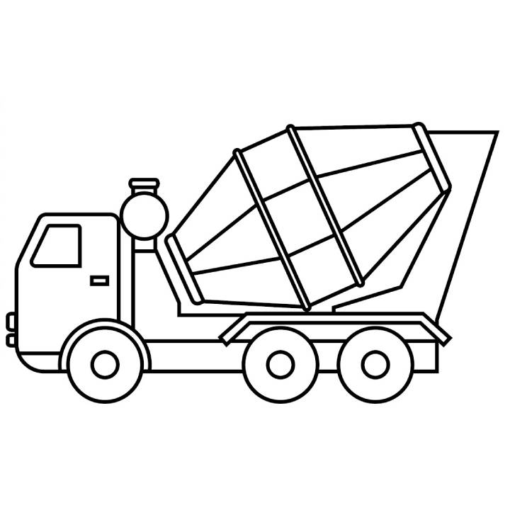 Very Easy Mixing Truck Coloring Page