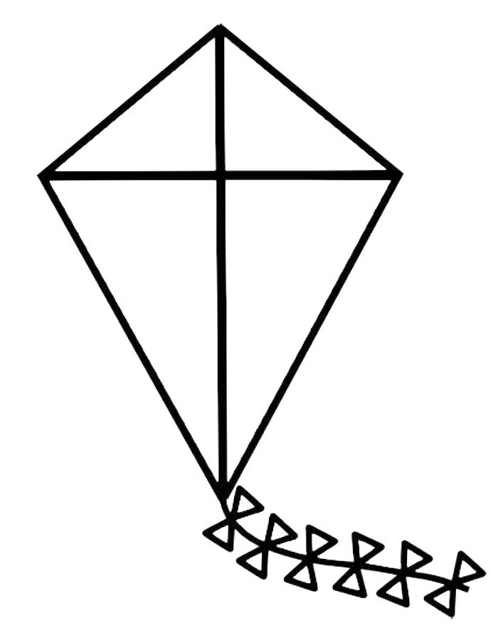 Very Simple Kite Coloring Page