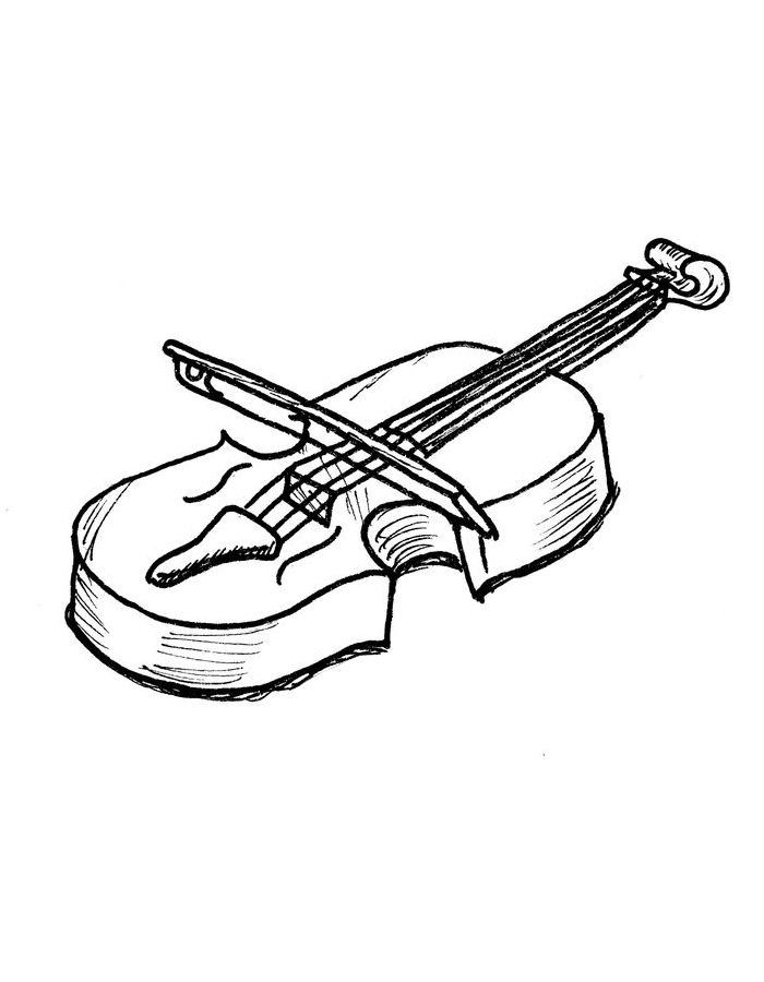 Violin Doodle Coloring Page