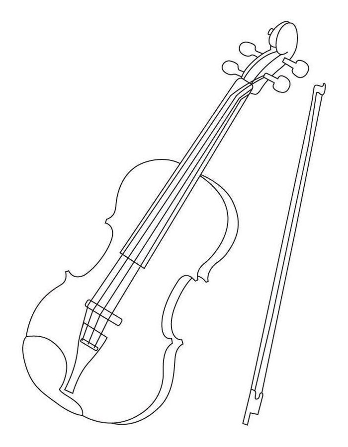 Violin Drawing Coloring Page