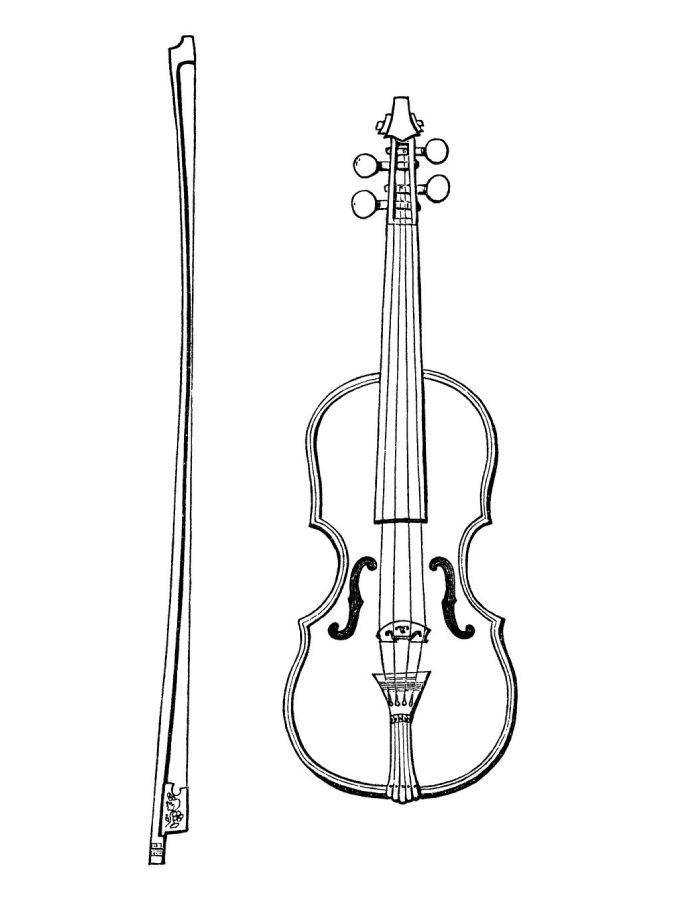 Violin For Kids Coloring Page