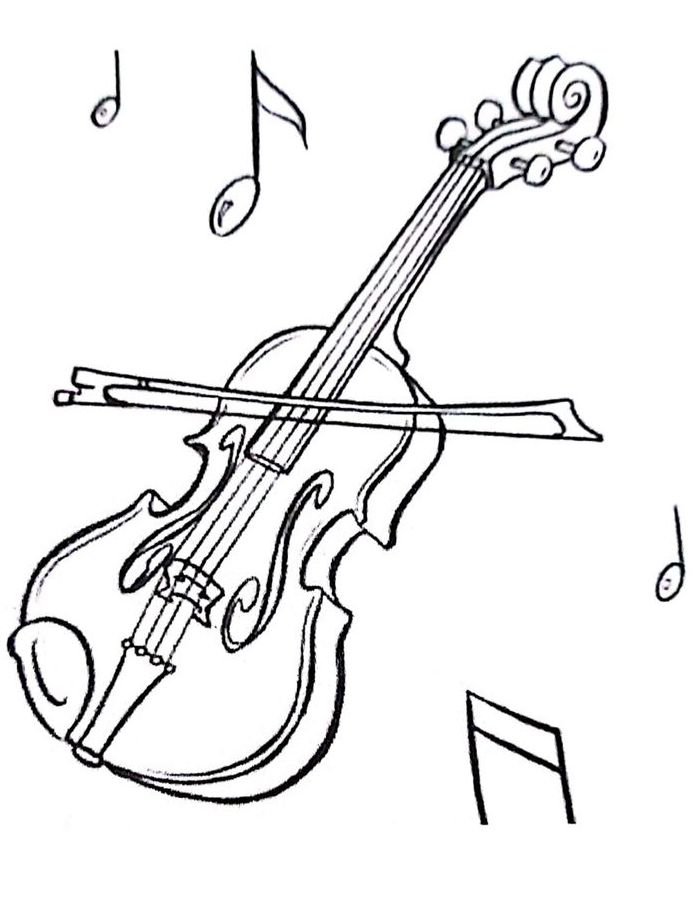 Violin Line Art Coloring Page