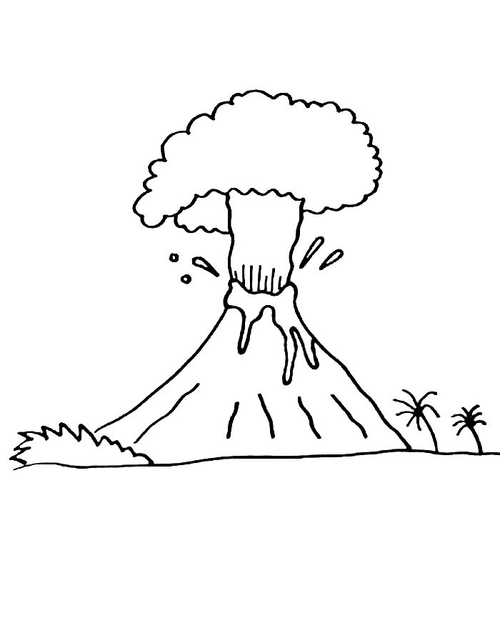 Volcano  coloring page