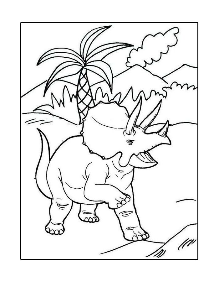 Volcano Line Art Coloring Page