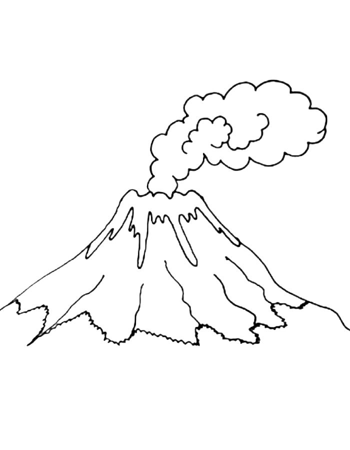 Volcano Picture To Colour Coloring Page