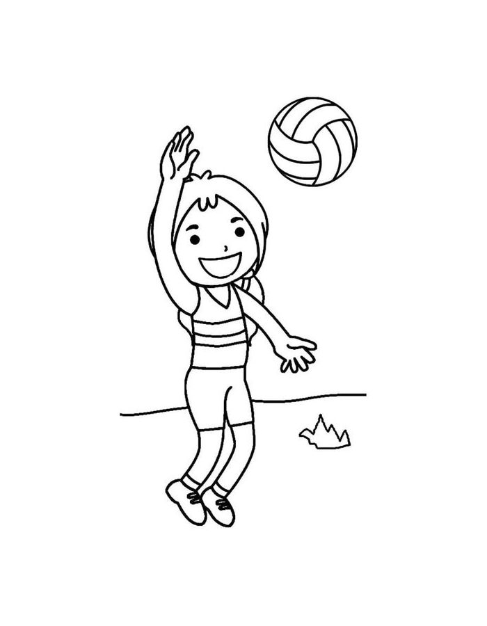 Volleyball Line Art Coloring Page