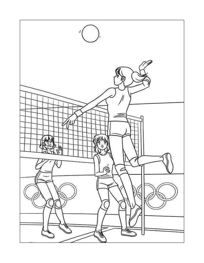 Volleyball Sport Line Art Coloring Page