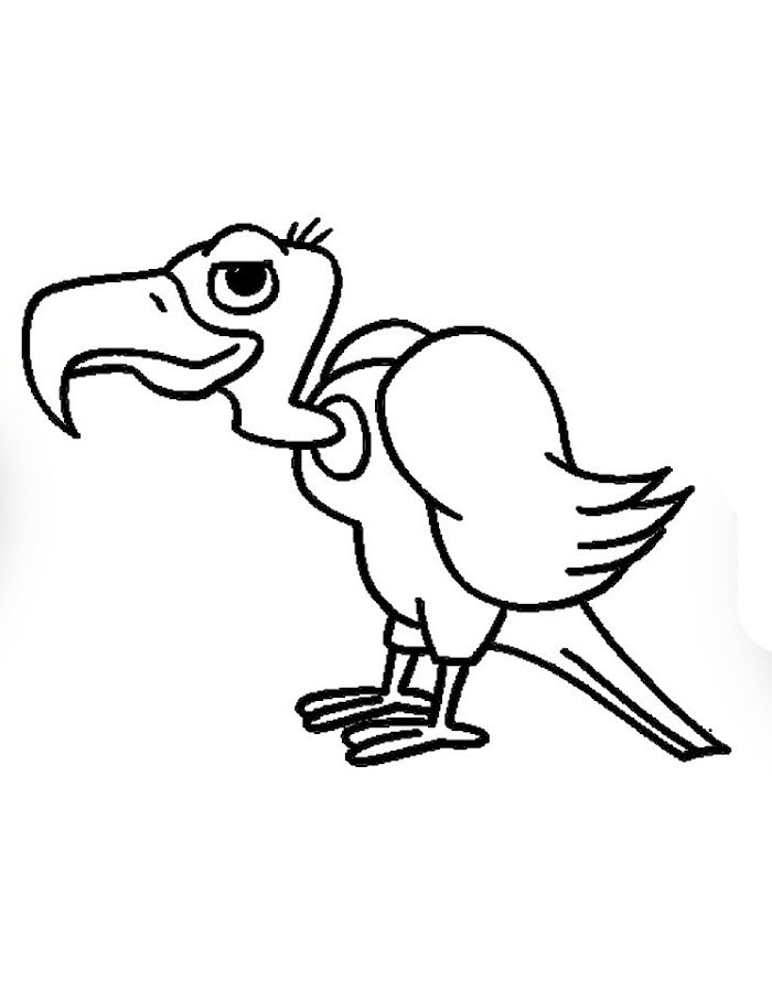 Vulture Cartoon Coloring Page