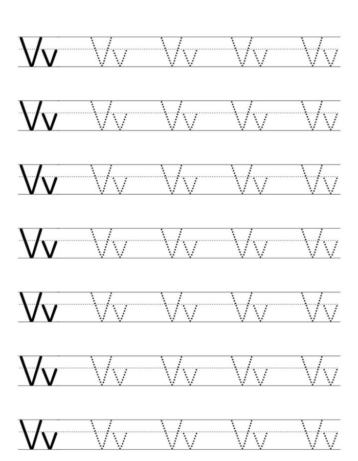 Vv Alphabet Tracing Worksheets Coloring Page