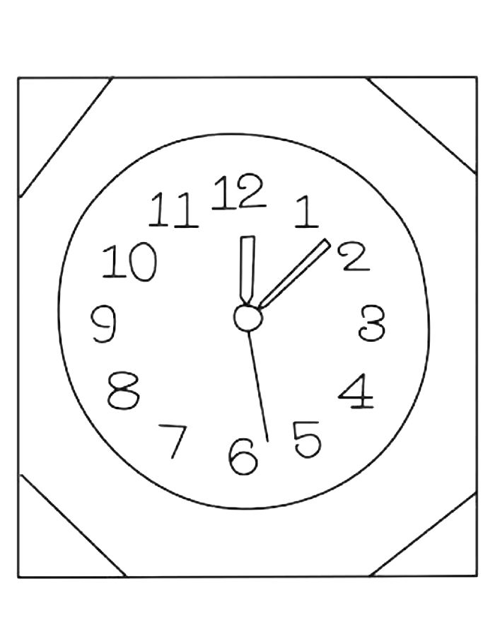 Wall Clock Coloring Page