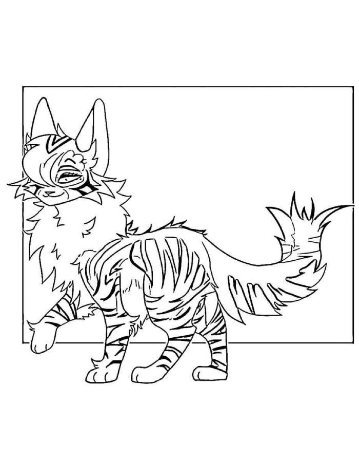 Warriors Cats Line Art Coloring Page