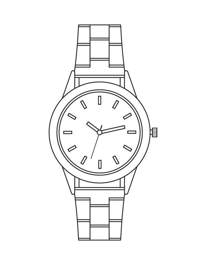 Watch Line Art Coloring Page