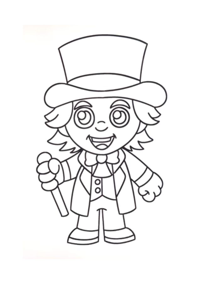 Willy Wonka Line Art