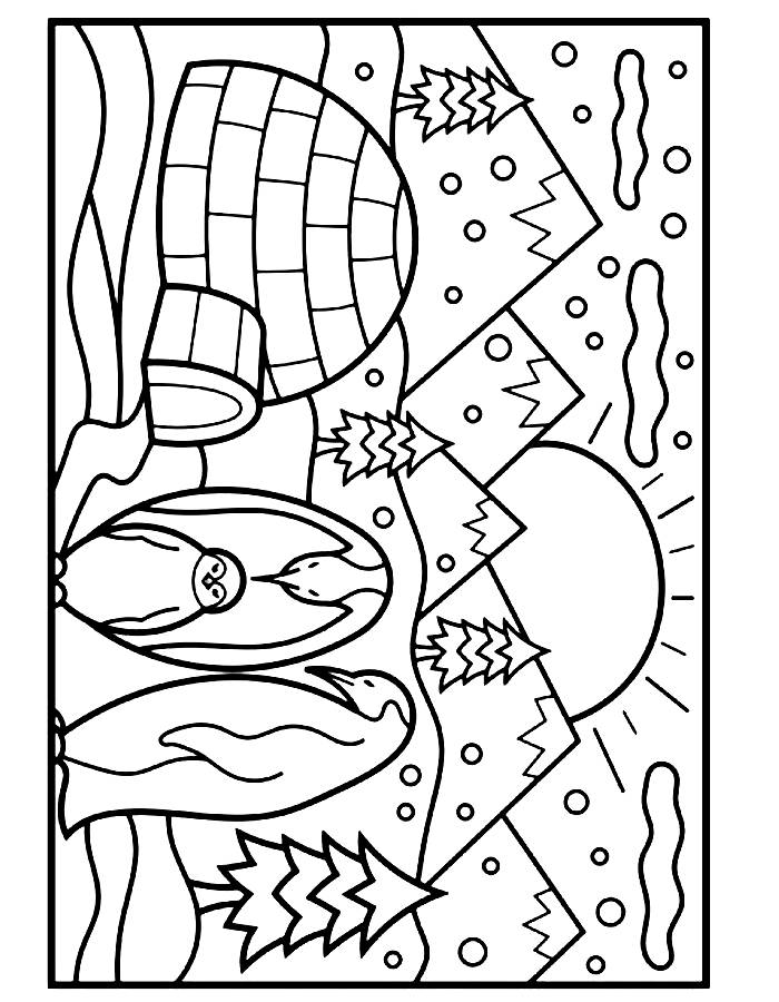 Winter Activities Coloring Page