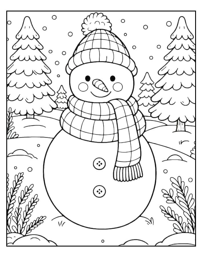 Winter Pictures To Color Free Coloring Page