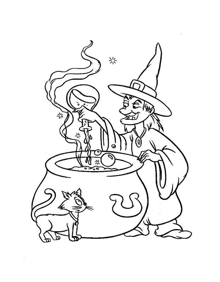 Witch Printable Coloring Page