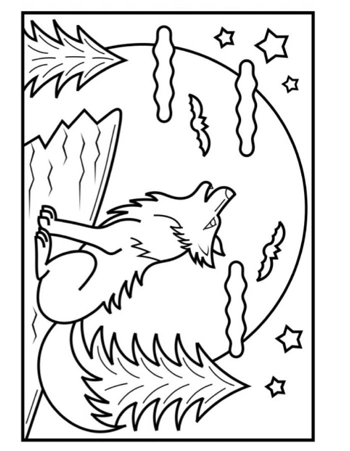 Wolf Book For Kids Coloring Page