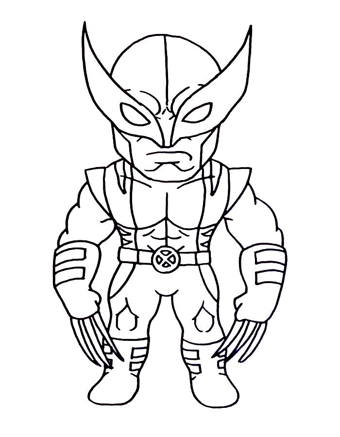 Wolverine Cartoon Easy Drawing Coloring Page