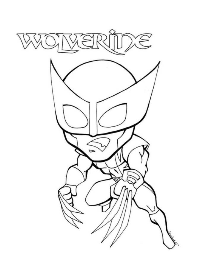 Wolverine Outline For Kids Coloring Page