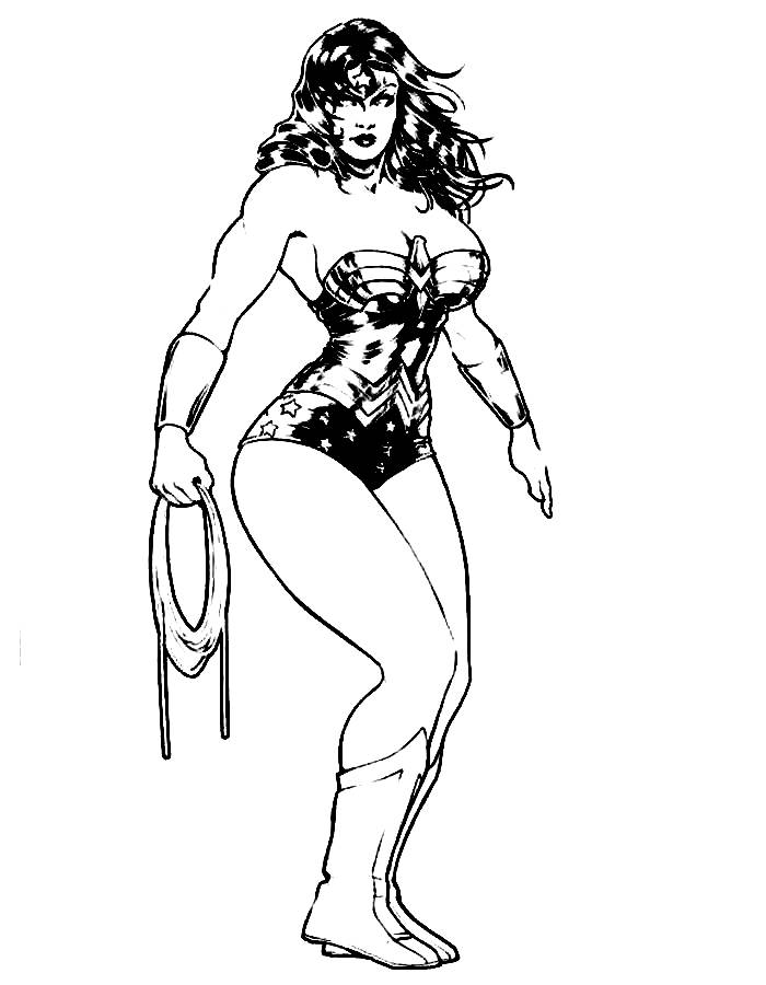 Wonder Woman Clipart Coloring Page