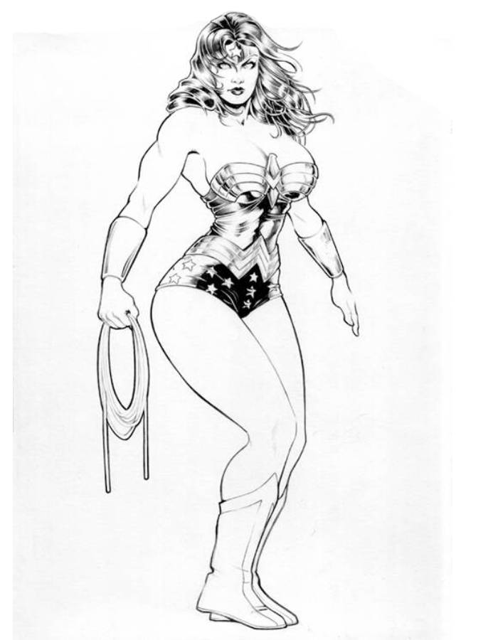 Wonder Woman Clipart Coloring Page