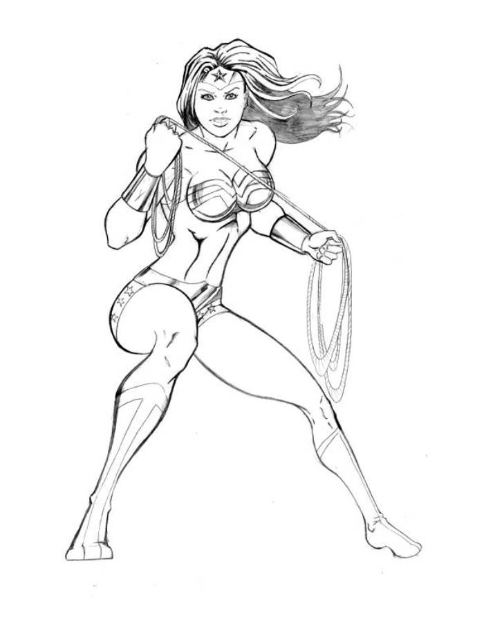 Wonder Woman Drawing Coloring Page