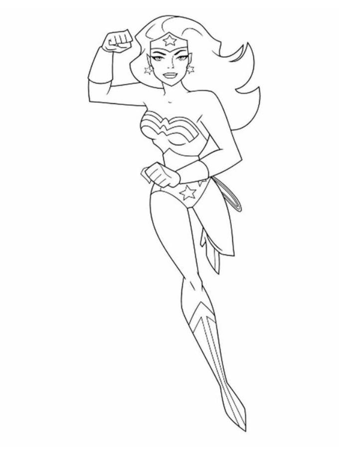 Wonder Woman Heroine Coloring Page