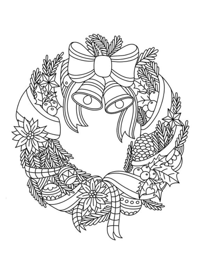 Wreath For Adult Coloring Page